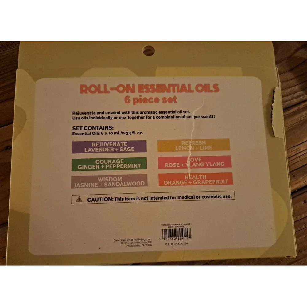 Essential Oils Roll On GIFT Set Of 6. Unisex, For Stress Relief, Relaxing, 10ML